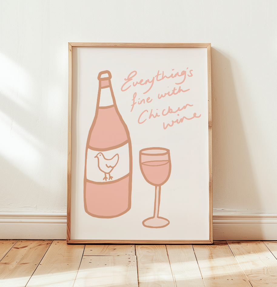 Chicken Wine Print