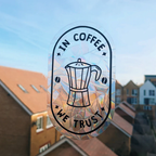 In Coffee We Trust Suncatcher Sticker