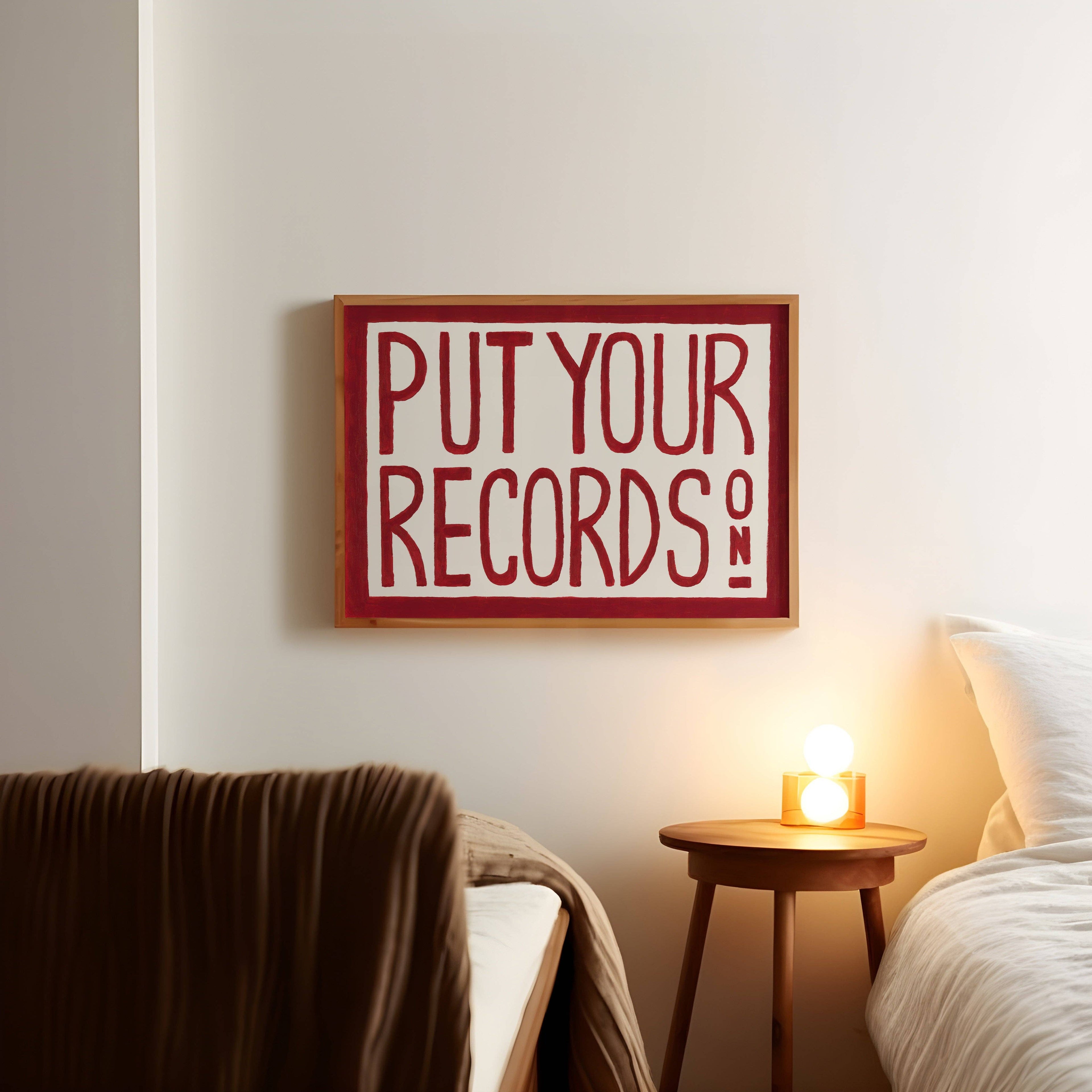 Put Your Records On Retro Art Print (A3)