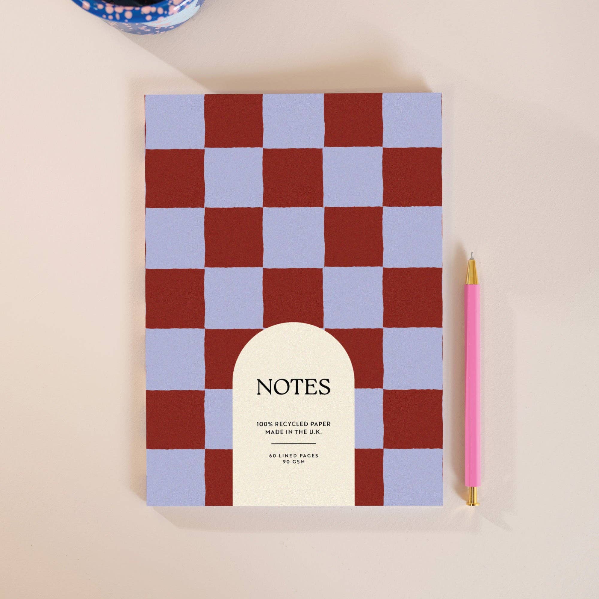 A5 Blue Berry Check Notebook