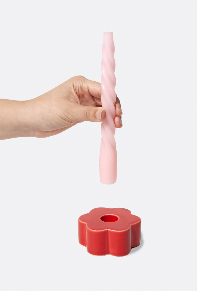 Daisy Candle Holder (Red)