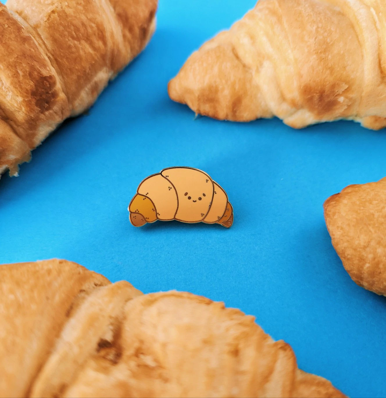 Croissant Enamel Pin