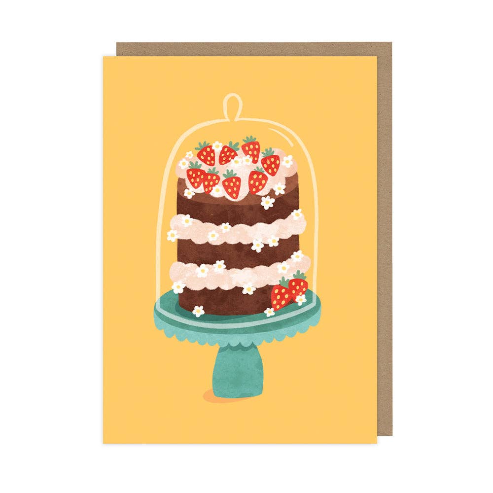 Strawberries & Cream Cake Everyday Blank Card