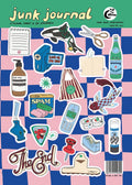 A5 sticker sheet; junk journal design, notebooks