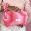 Towel Makeup Bag - Cherry Stripe