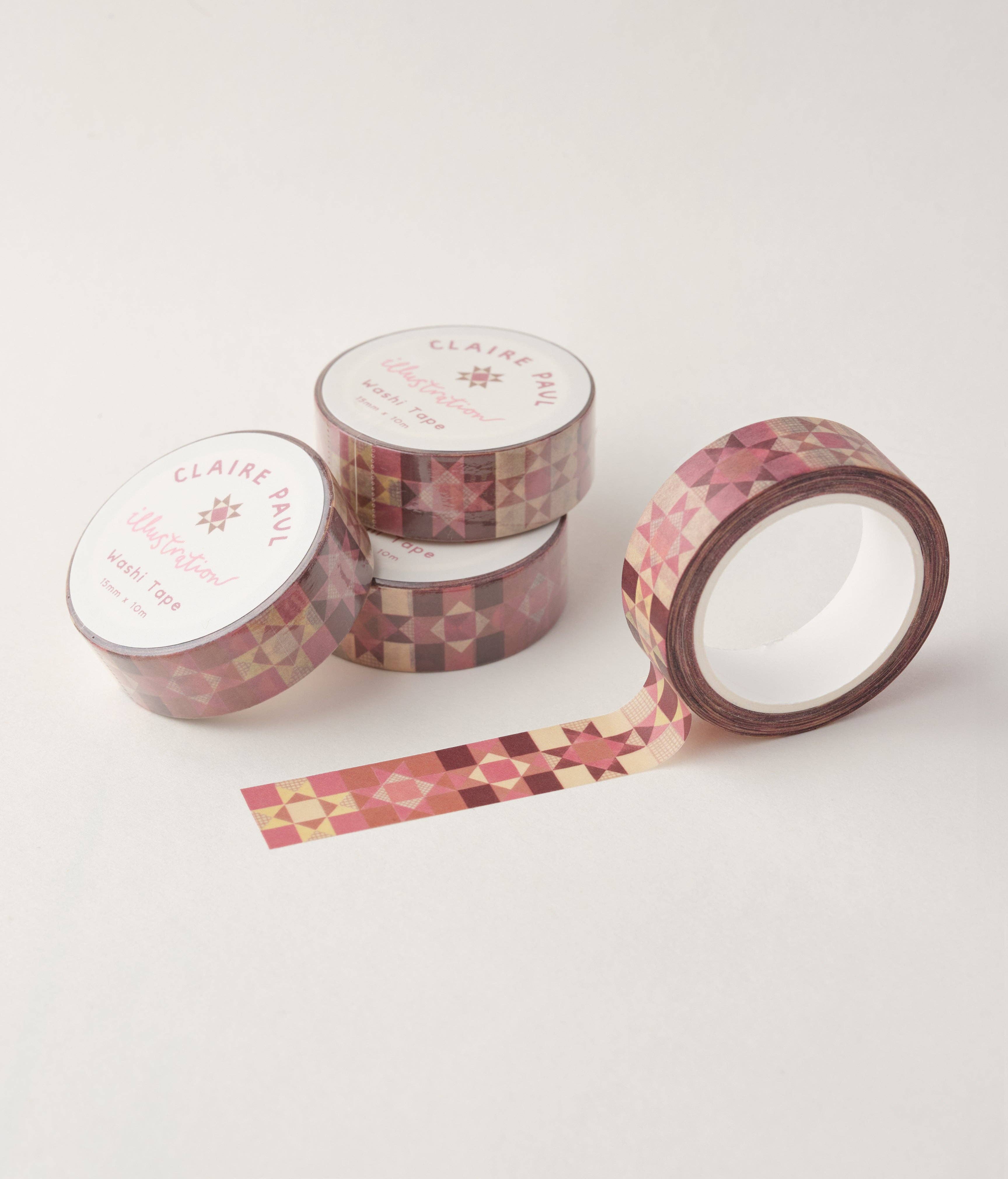 Patchwork Star Washi Tape - Pink