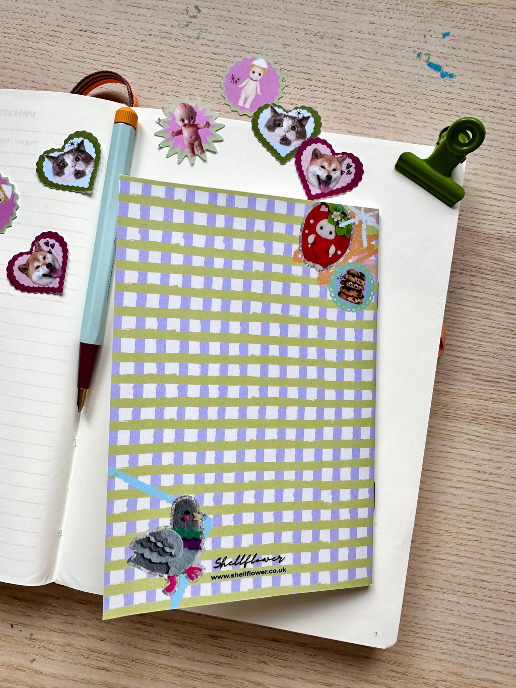 A6 Gingham Sticker Keeper Book