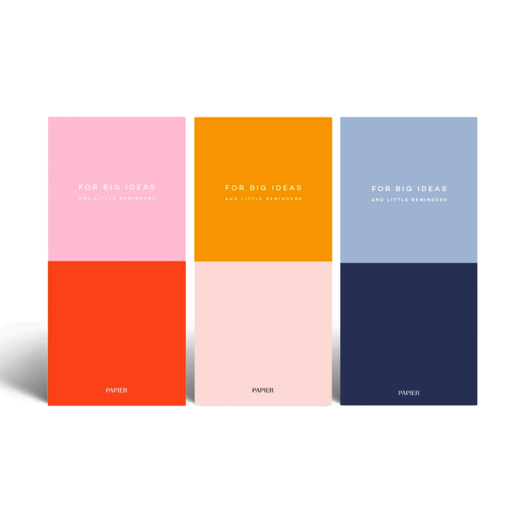 Colorblock Set of 3 List Notepads