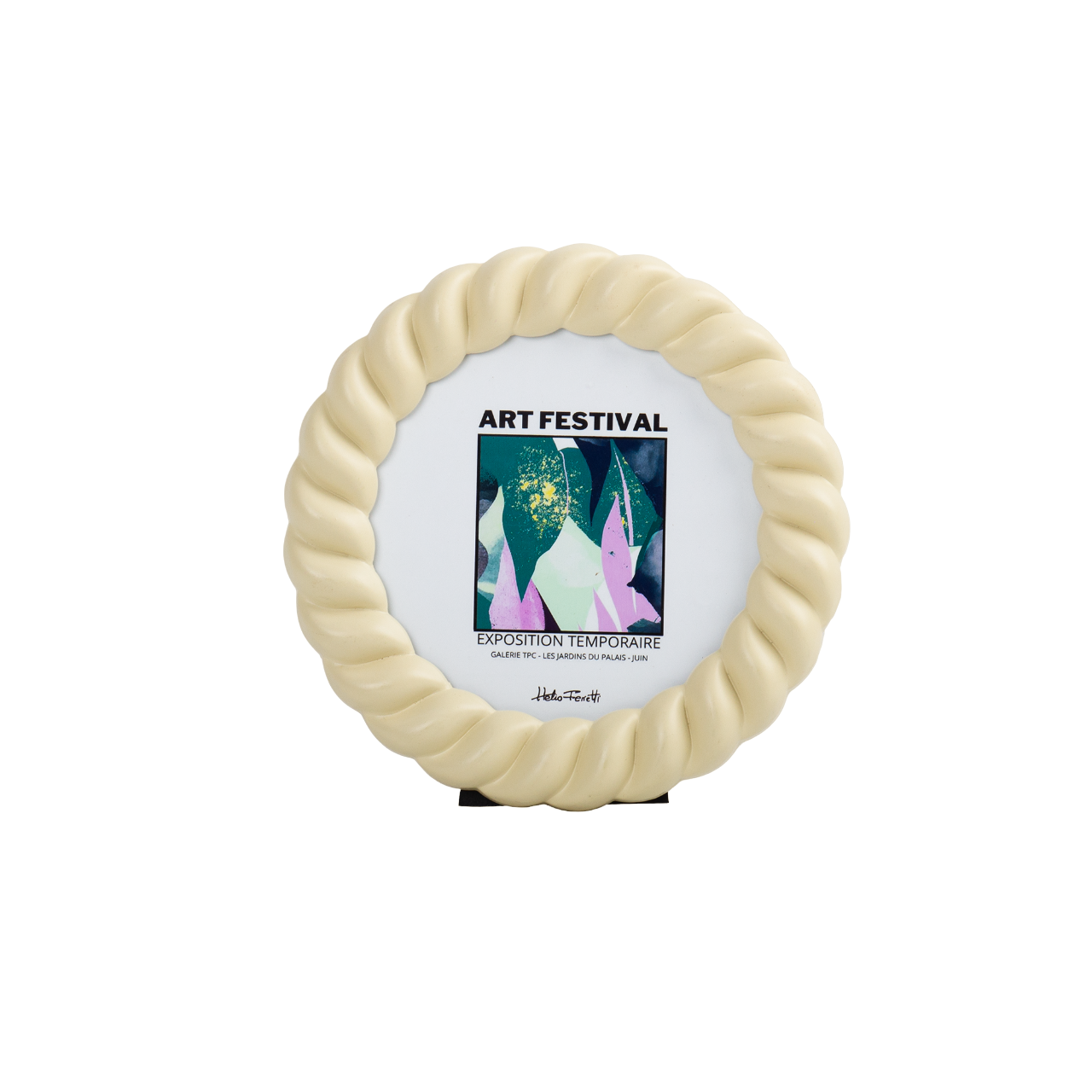 Oval Braid Photo Frame - Cream