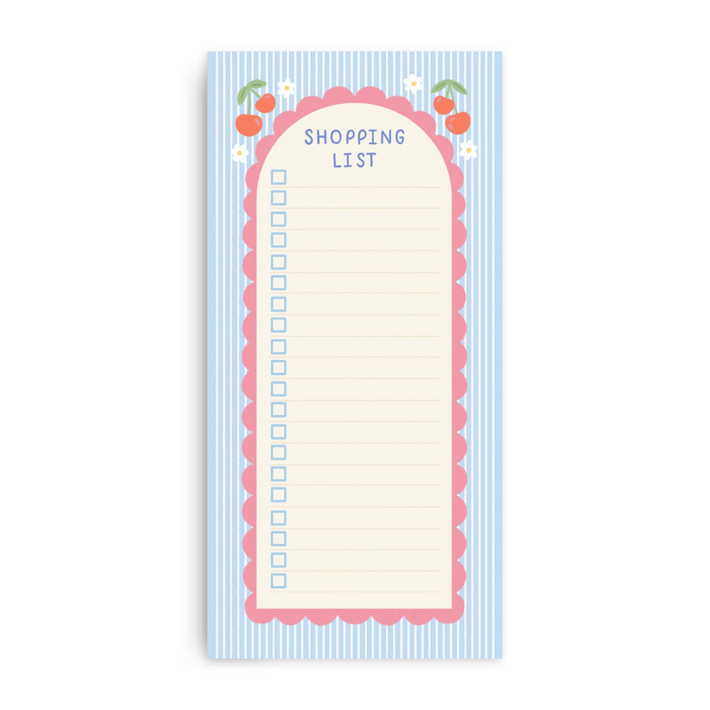 Cute Cherry Shopping List Pad – 50 Pages for Easy Grocery & Task Lists