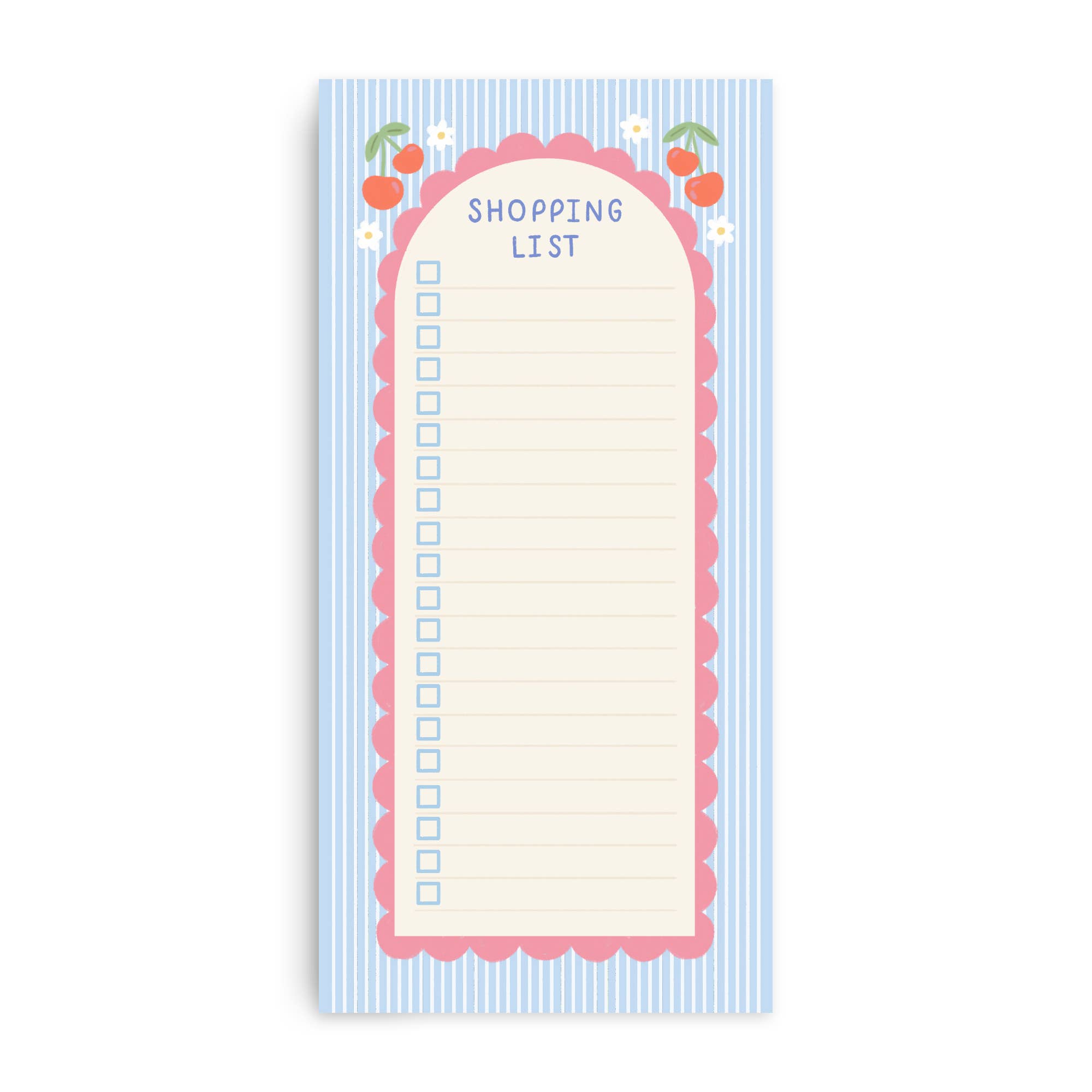 Cute Cherry Shopping List Pad – 50 Pages for Easy Grocery & Task Lists