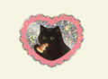 Pizza Cat Glitter Vinyl Sticker