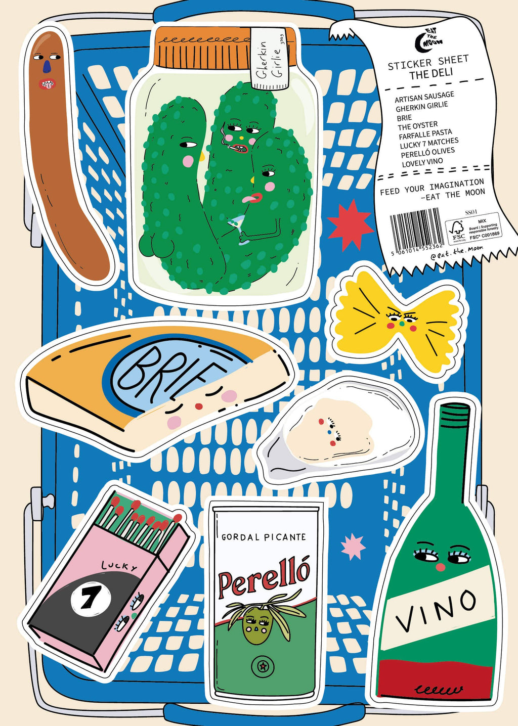 A5 sticker sheet - THE DELI
