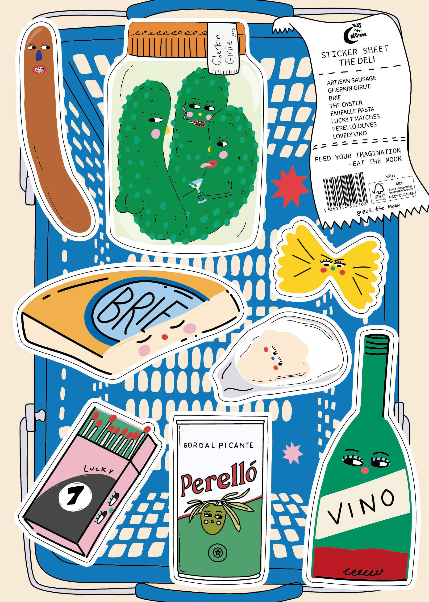 A5 sticker sheet - THE DELI