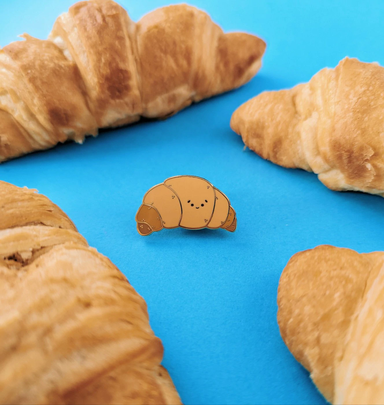 Croissant Enamel Pin