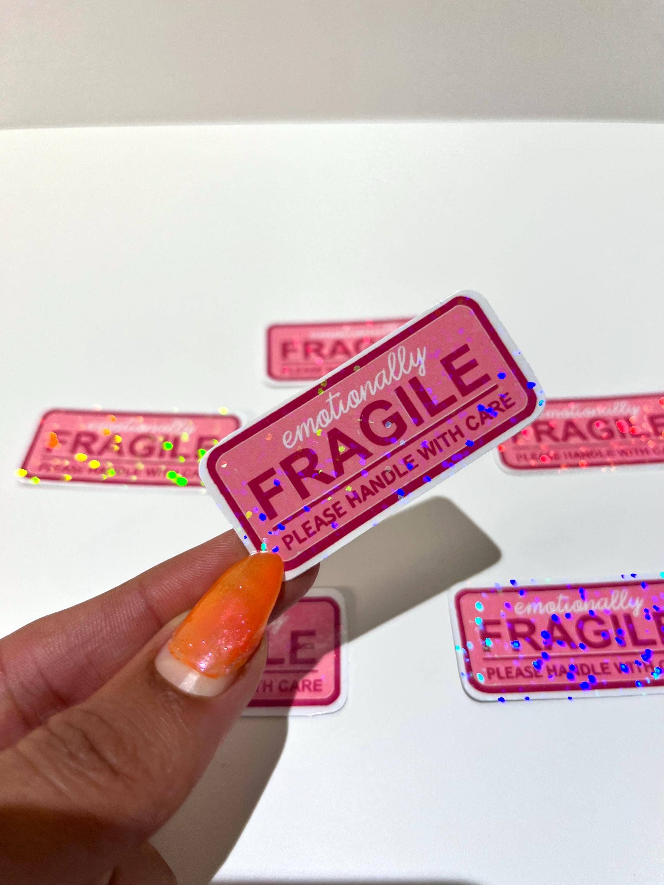 Emotionally Fragile Holographic Vinyl Art Sticker