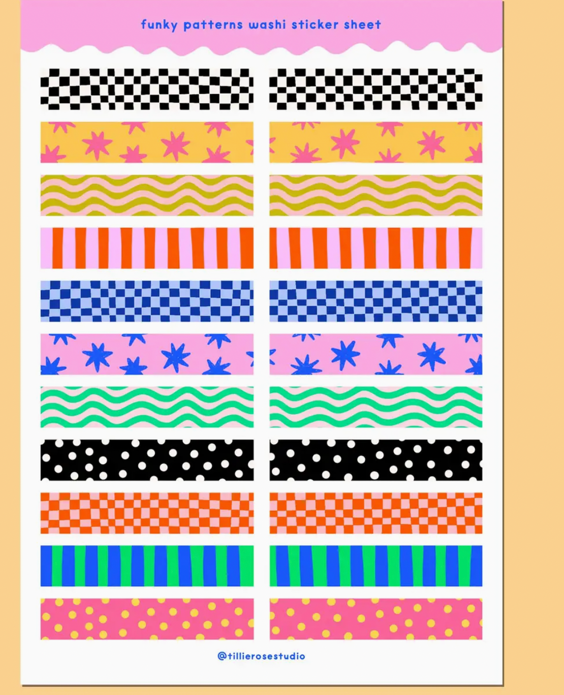 Funky Washi Sticker Sheet