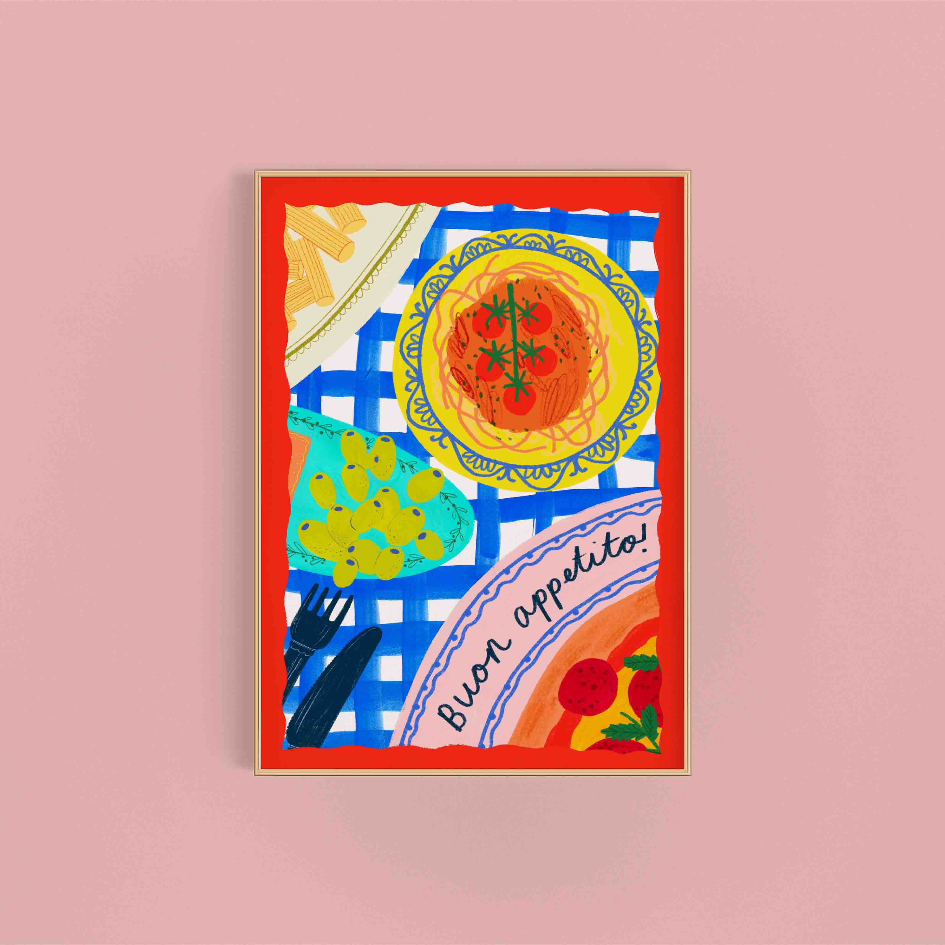 Buon Appetito Italian food Art Print (A3)