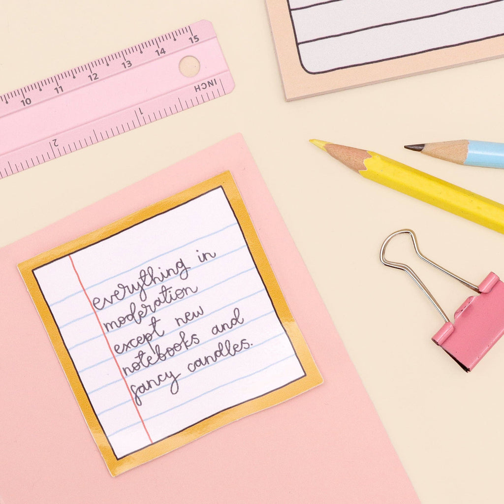 Vinyl Sticker - New notebooks and fancy candles