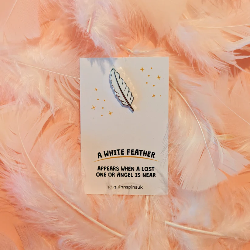 White Feather Remembrance Enamel Pin