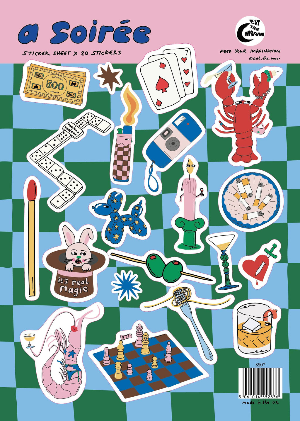 A5 sticker sheet; party design, scrapbooking, journal