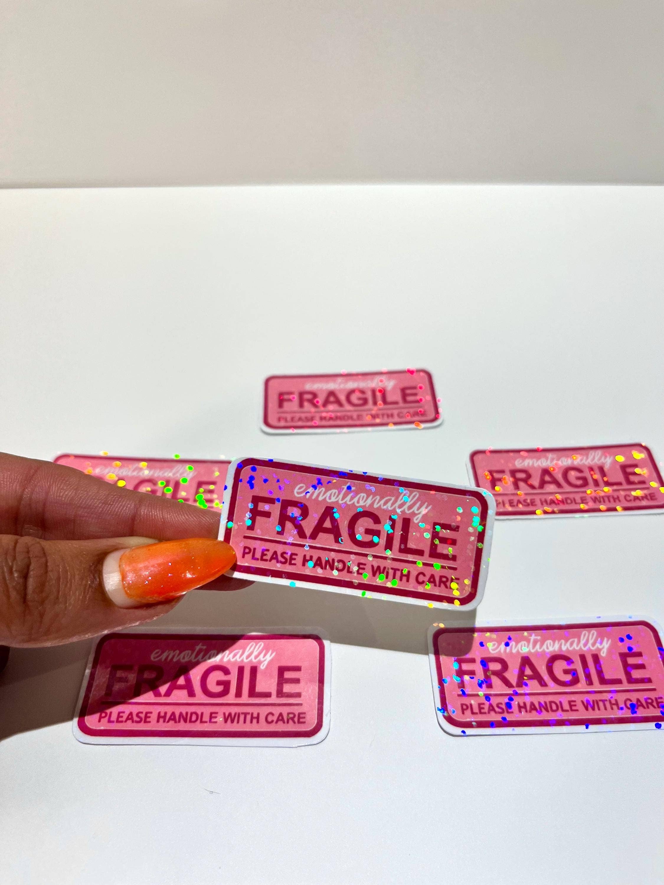 Emotionally Fragile Holographic Vinyl Art Sticker
