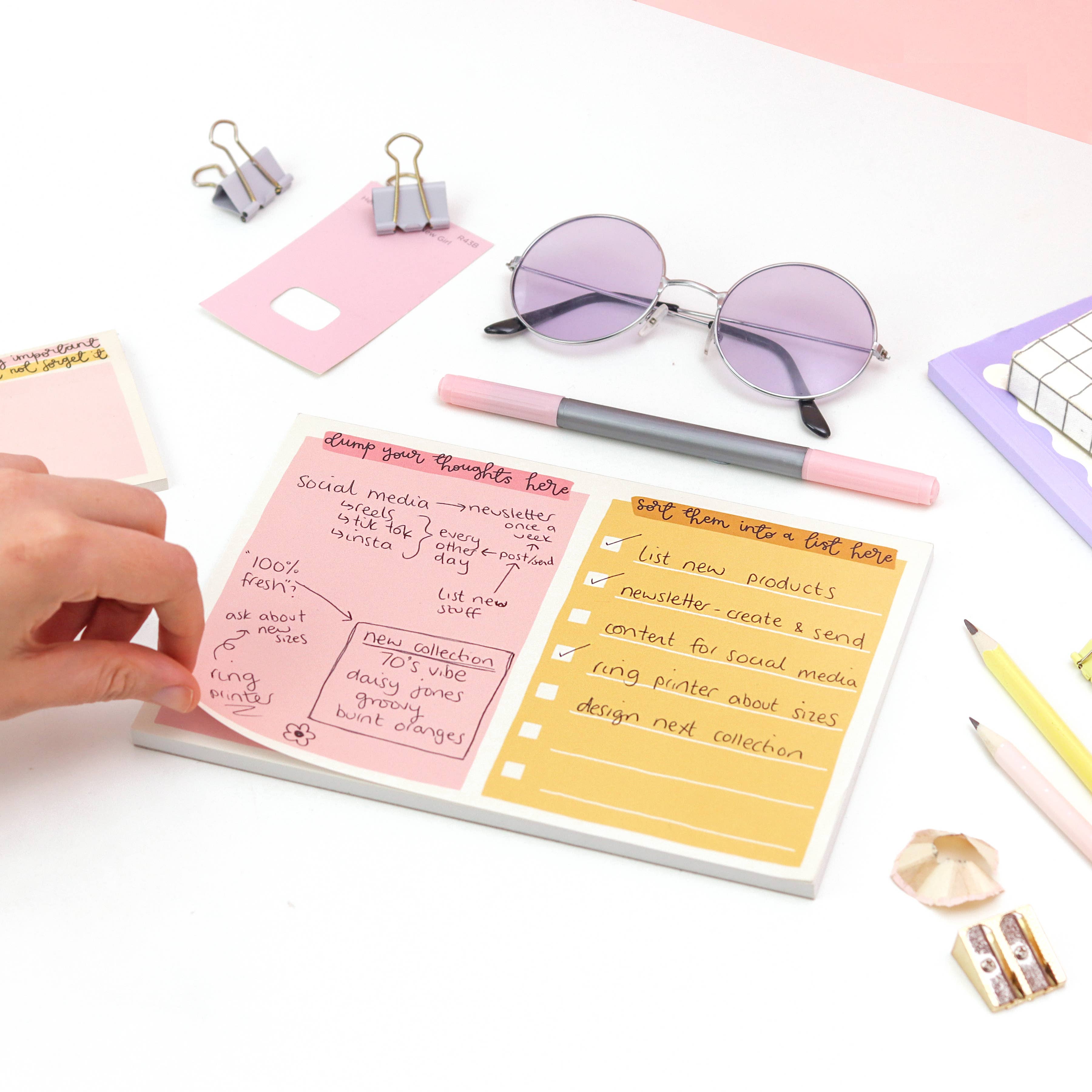 A5 notepad - organise your thoughts