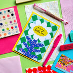 Hey little one new baby card | New baby card | Flower baby