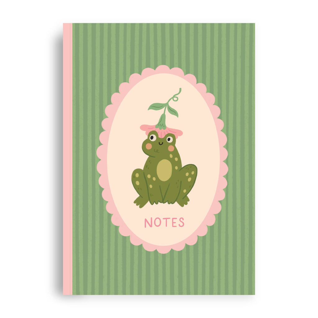 A5 Notebook, Frog Themed – Journal with 80 Lined Pages