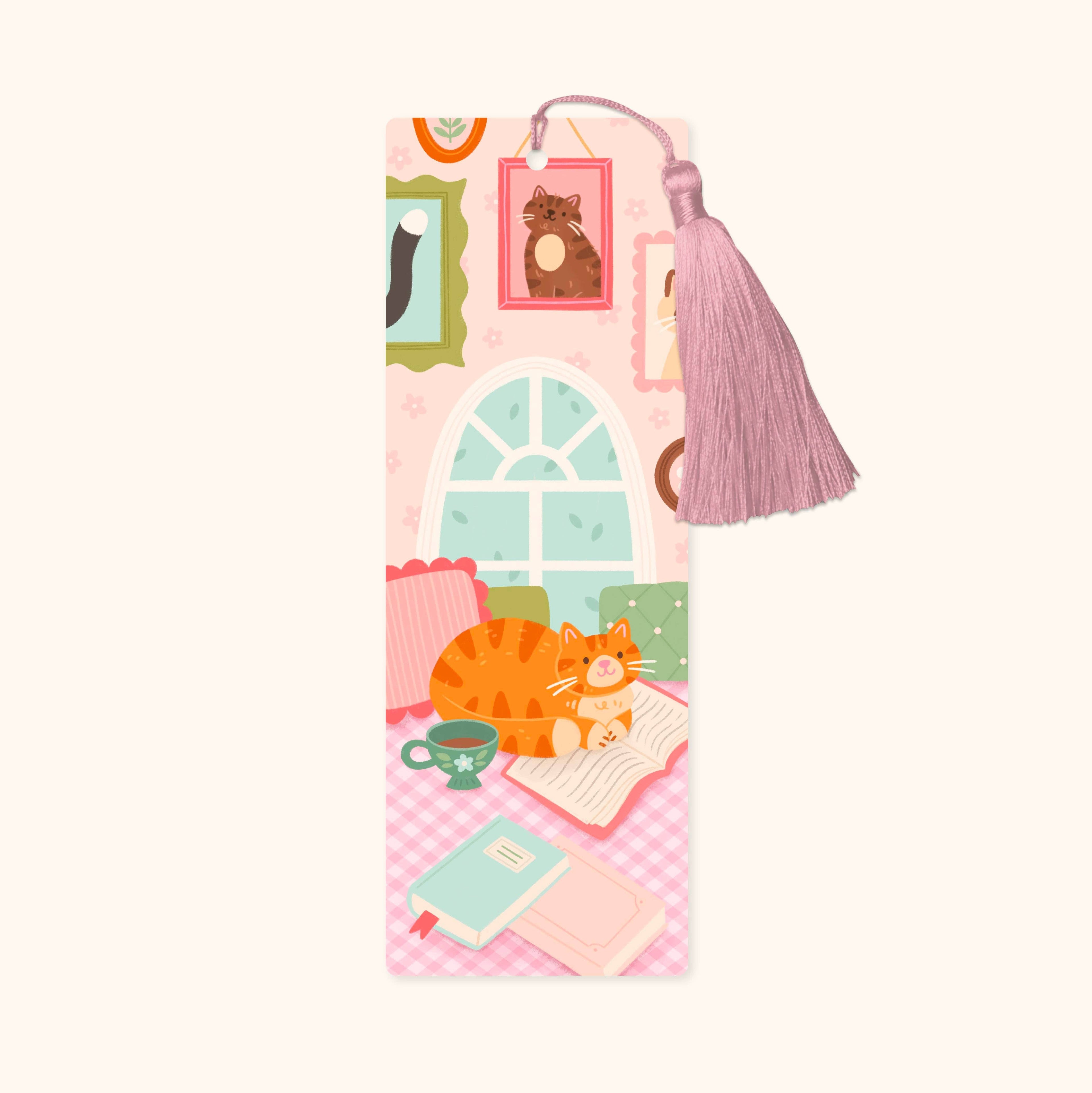 Cat Book Nook Bookmark with Tassel