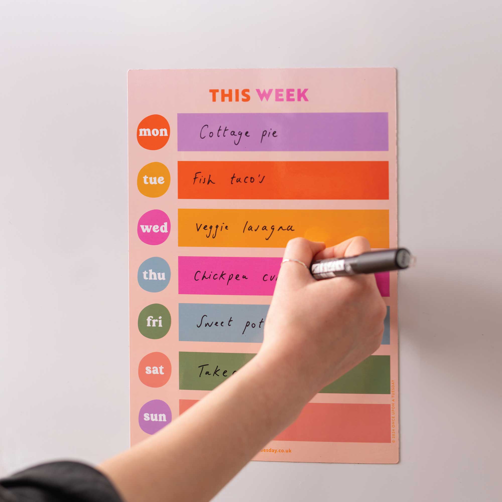 A4 Magnetic Colour Block Weekly Planner | Fridge Magnet