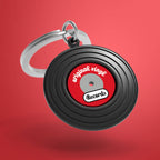 Black Vinyl Record Keyring
