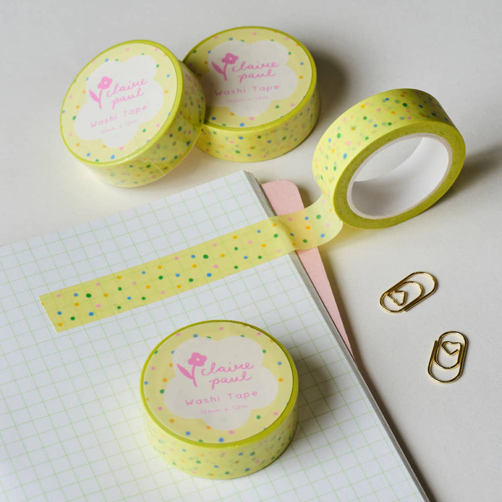 Yellow Polka Dots Washi Tape