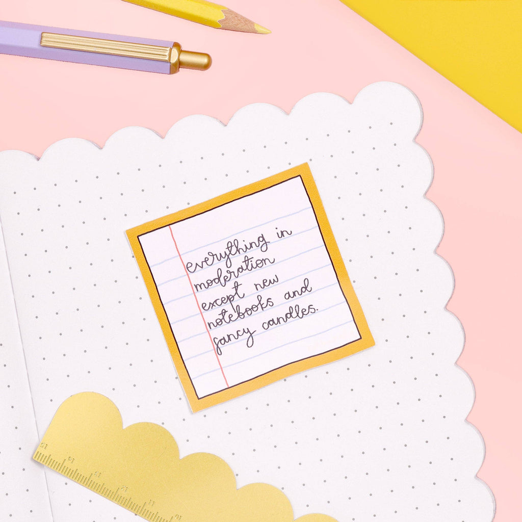 Vinyl Sticker - New notebooks and fancy candles