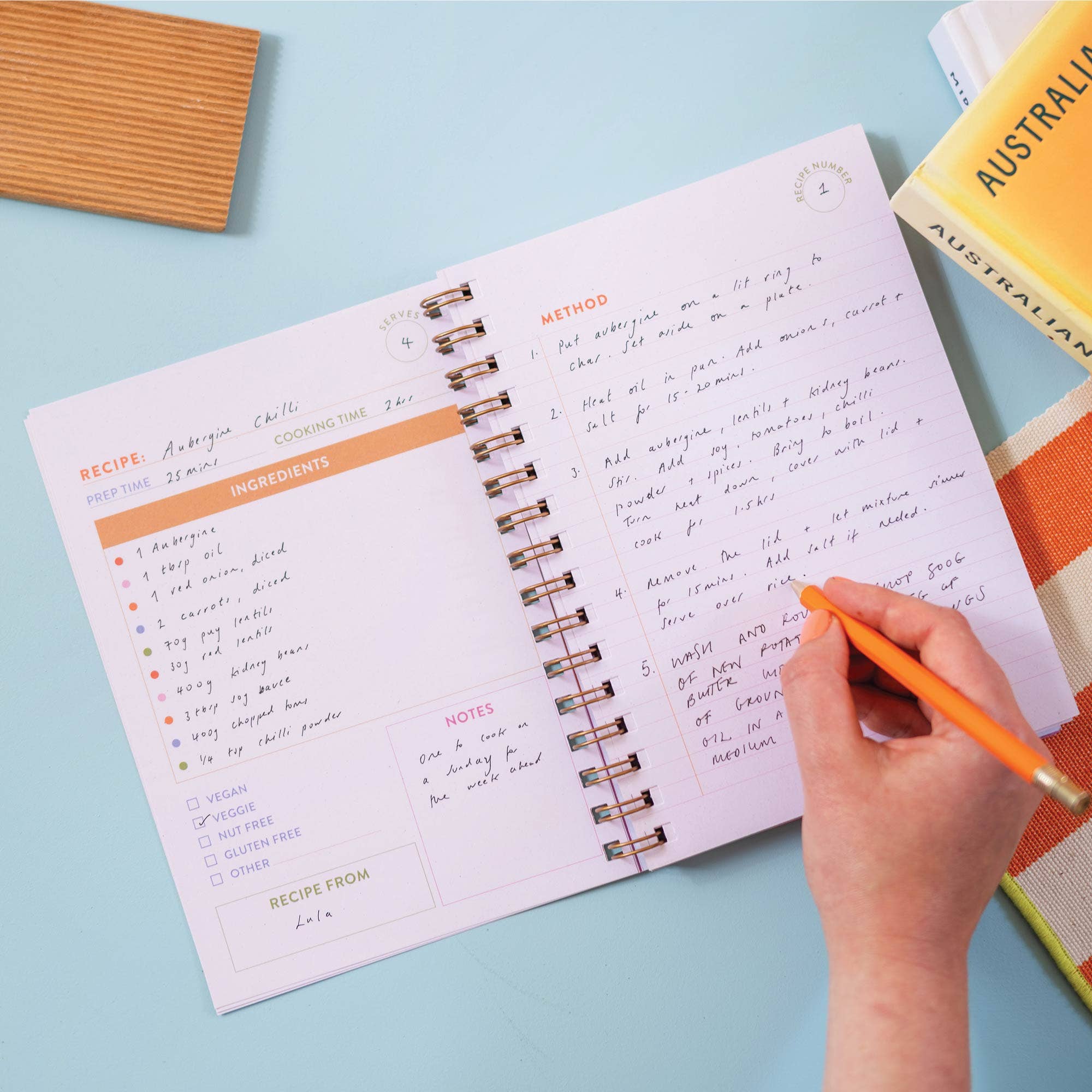 Recipe Book Journal A5 | Cabana Stripe | Hardcover