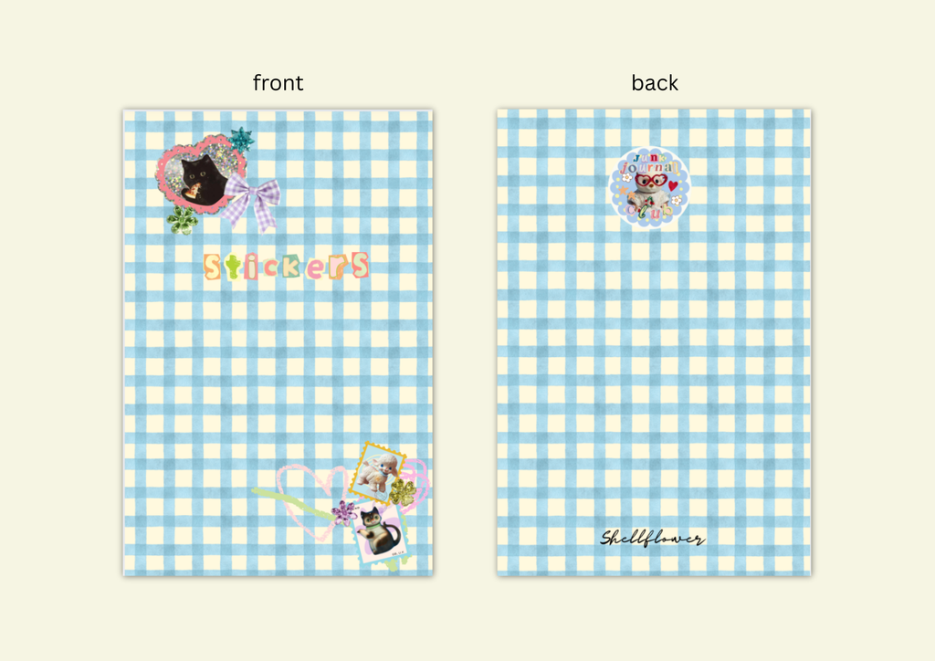 A5 Gingham Sticker Keeper Book