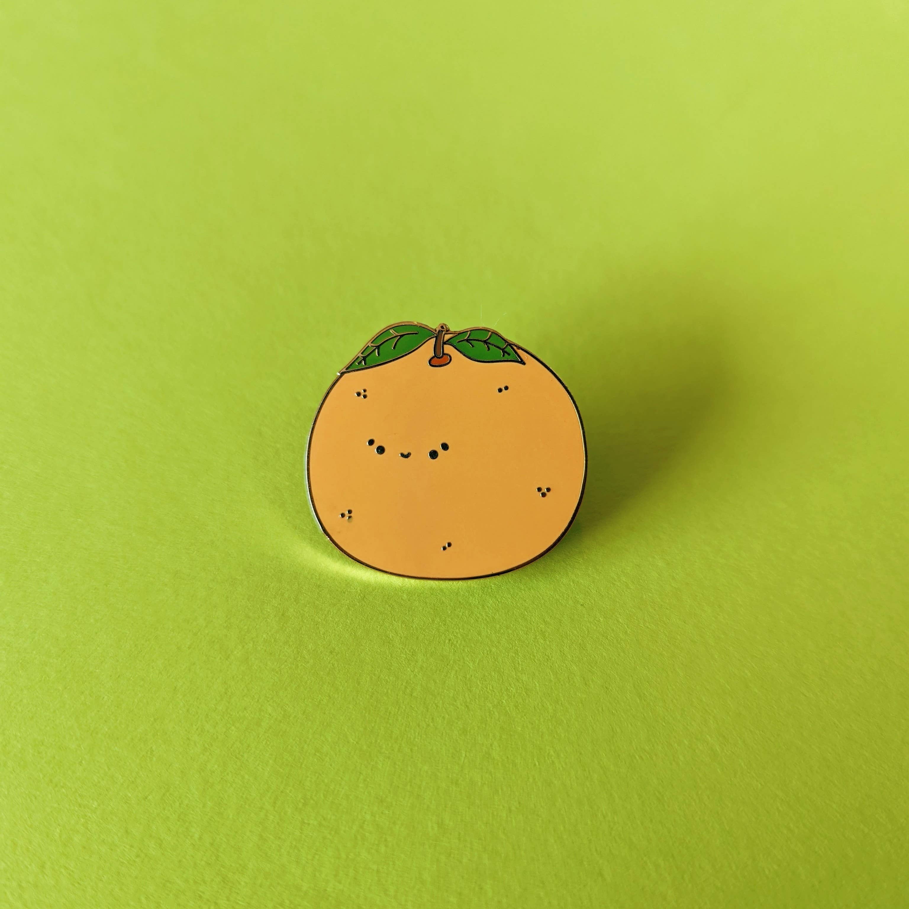 Orange Kawaii Enamel Pin