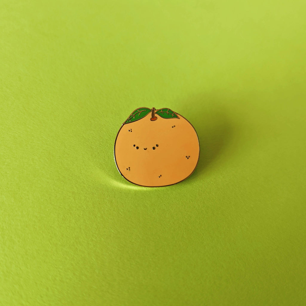 Orange Kawaii Enamel Pin