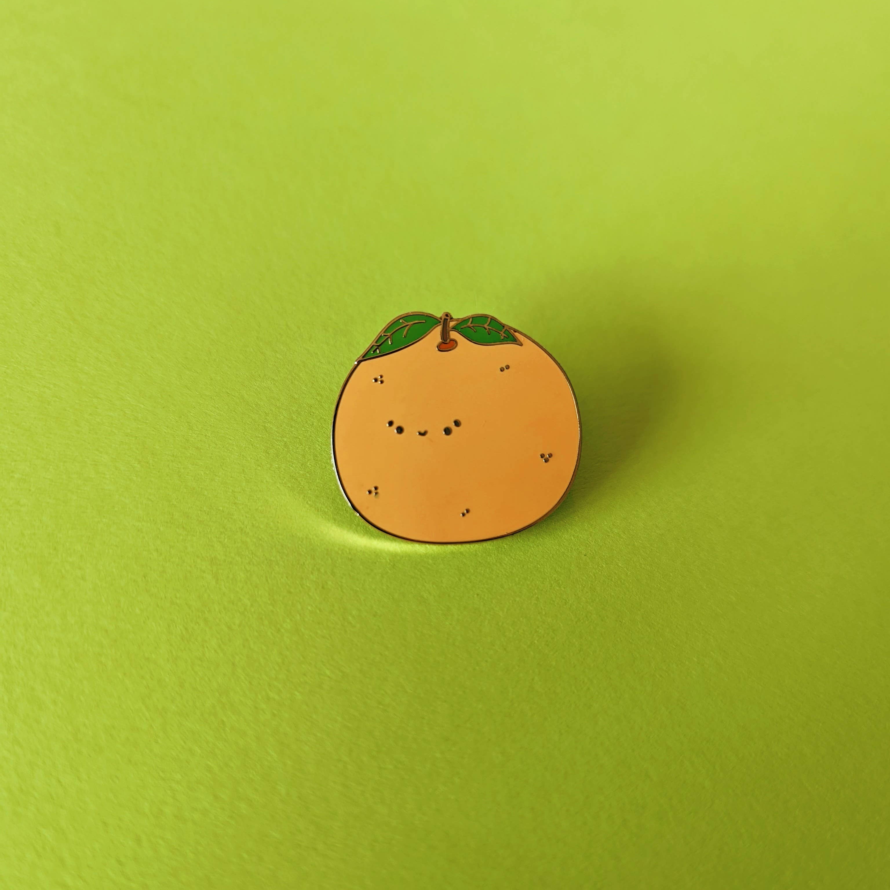 Orange Kawaii Enamel Pin