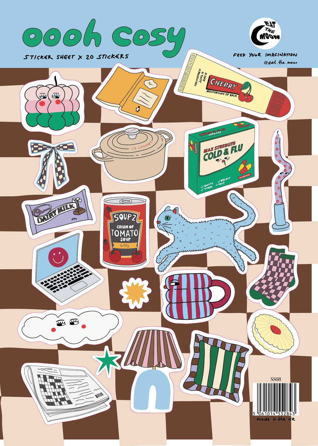 A5 sticker sheet; cosy design, scrapbooking