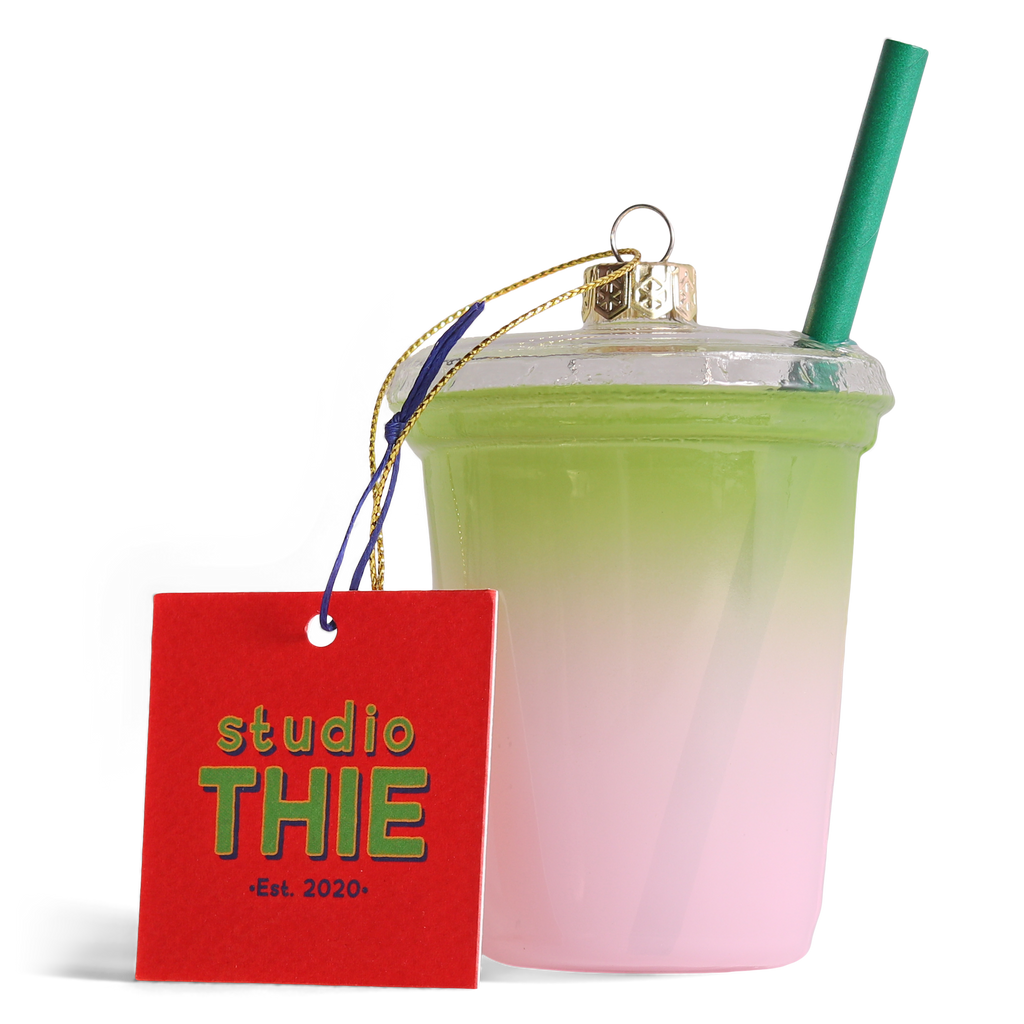 Blueberry Matcha Glass Decoration, 12cm