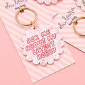 Acrylic keyring - ask me about my latest hobby