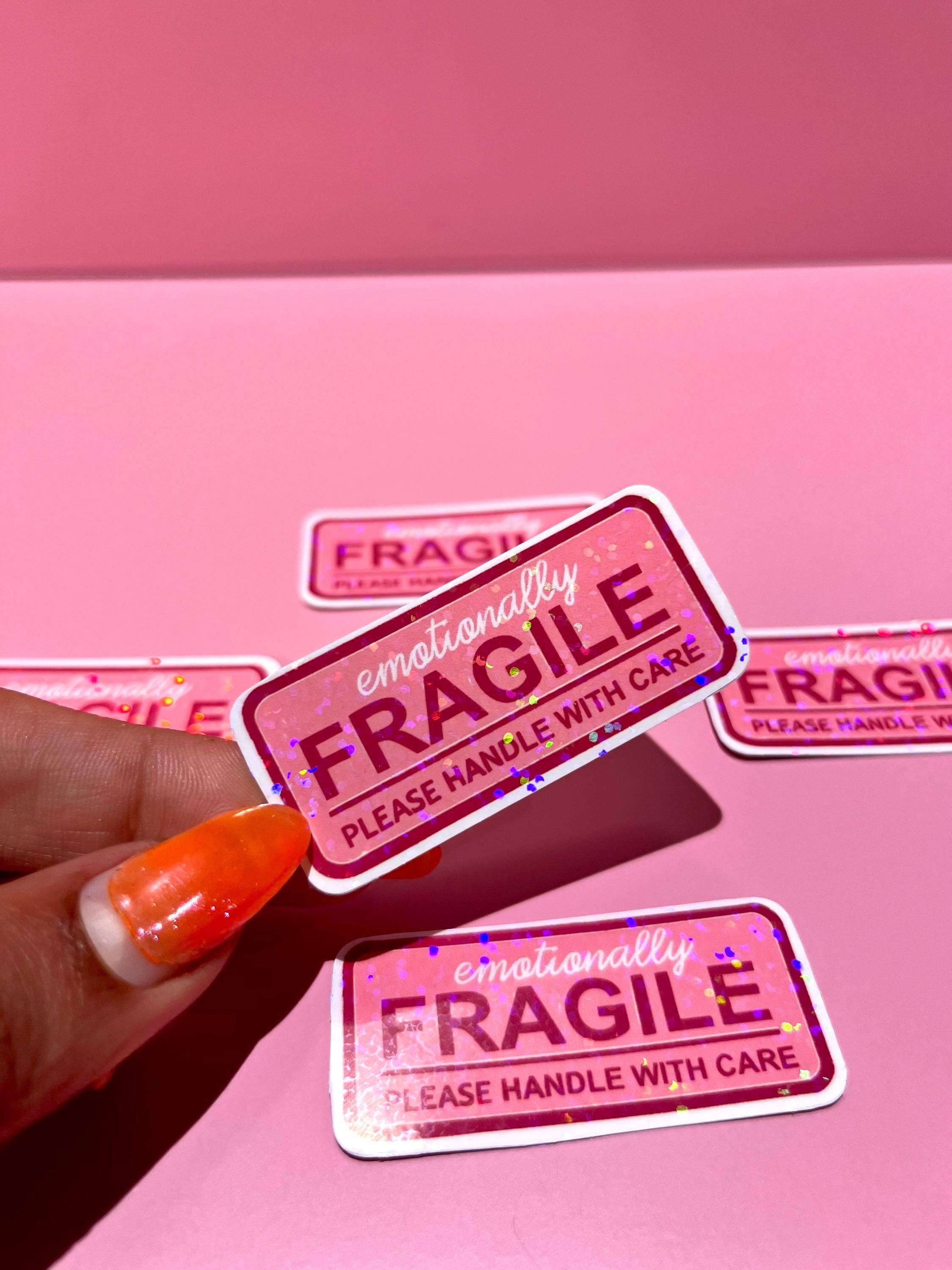 Emotionally Fragile Holographic Vinyl Art Sticker