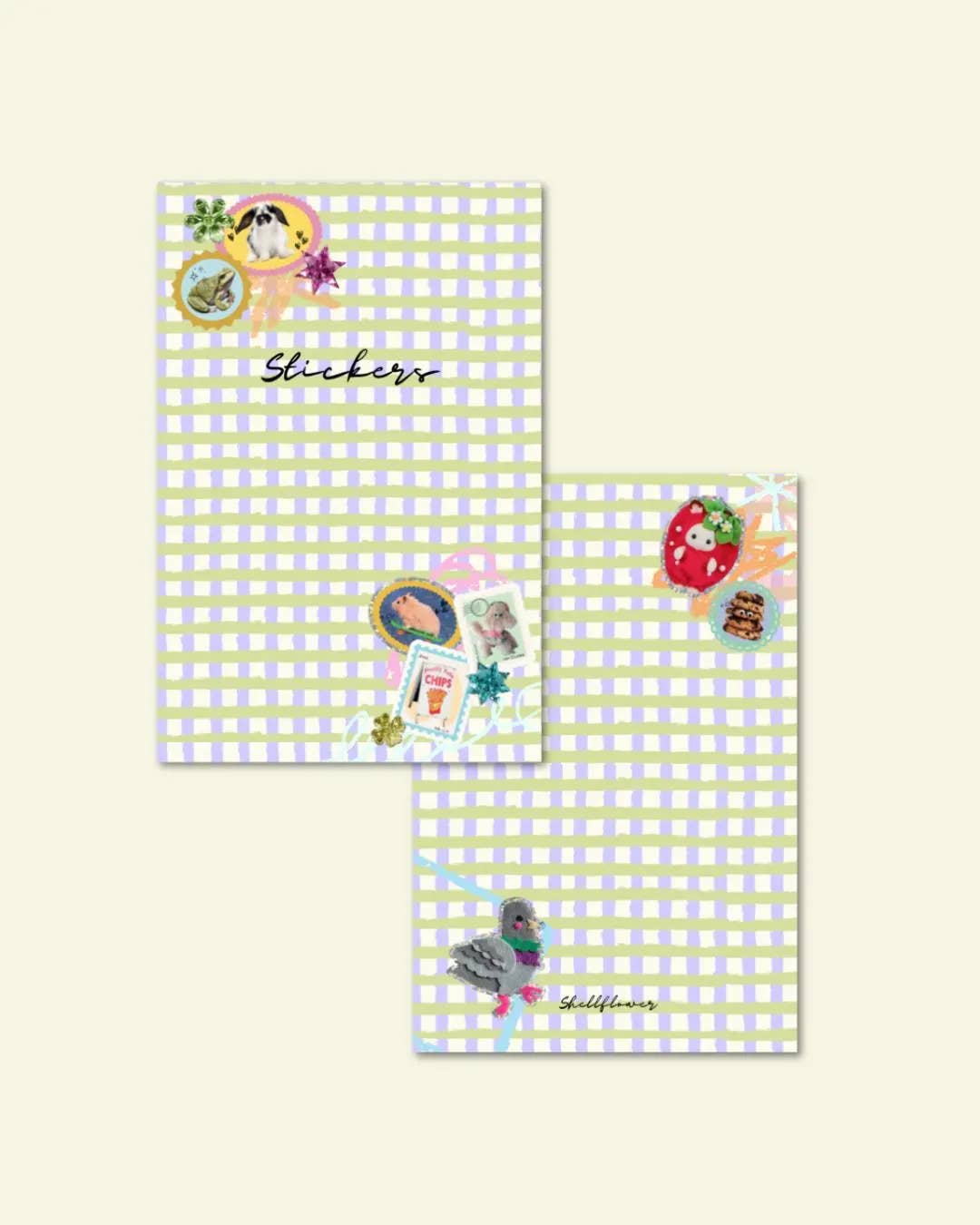 A6 Gingham Sticker Keeper Book