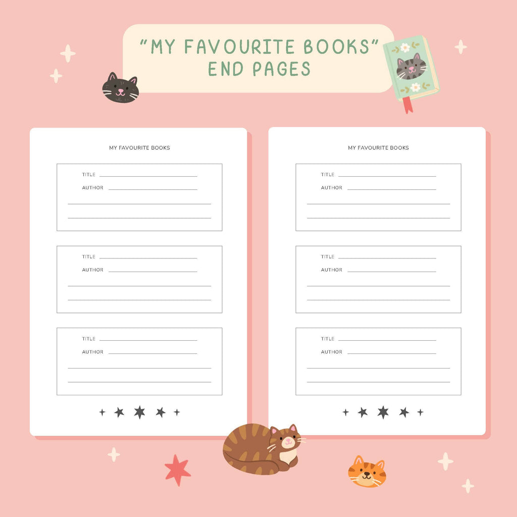 Reading Journal Cats – 50 Page Book Review Notebook