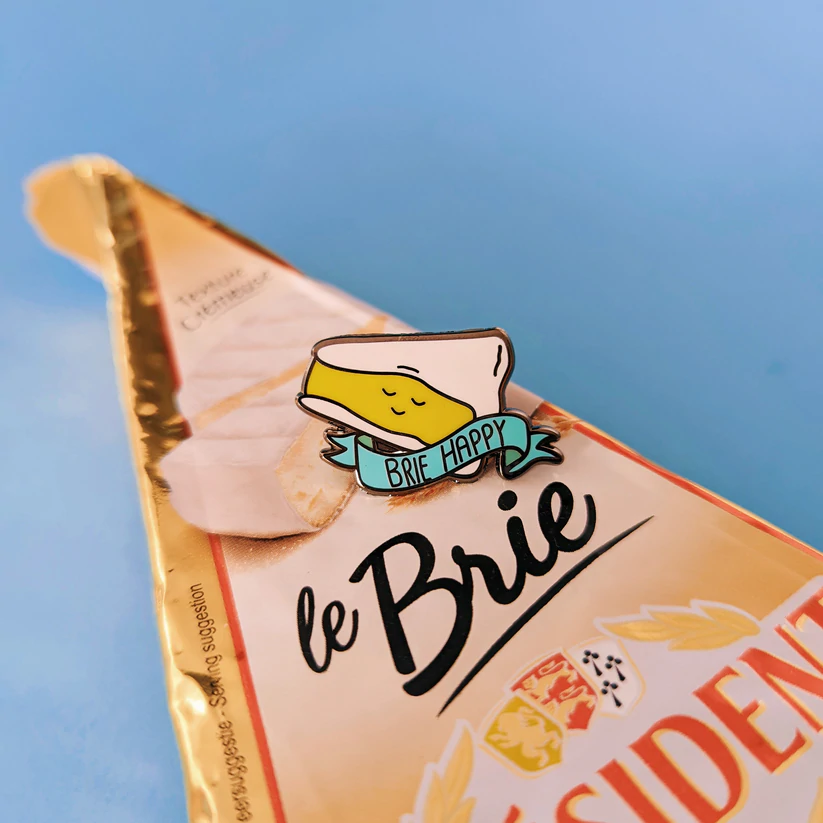 Brie Happy Cheese Enamel Pin