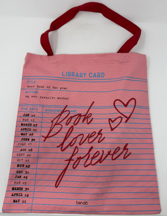 Canvas Tote, Library Card (Pink)