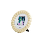 Oval Braid Photo Frame - Cream
