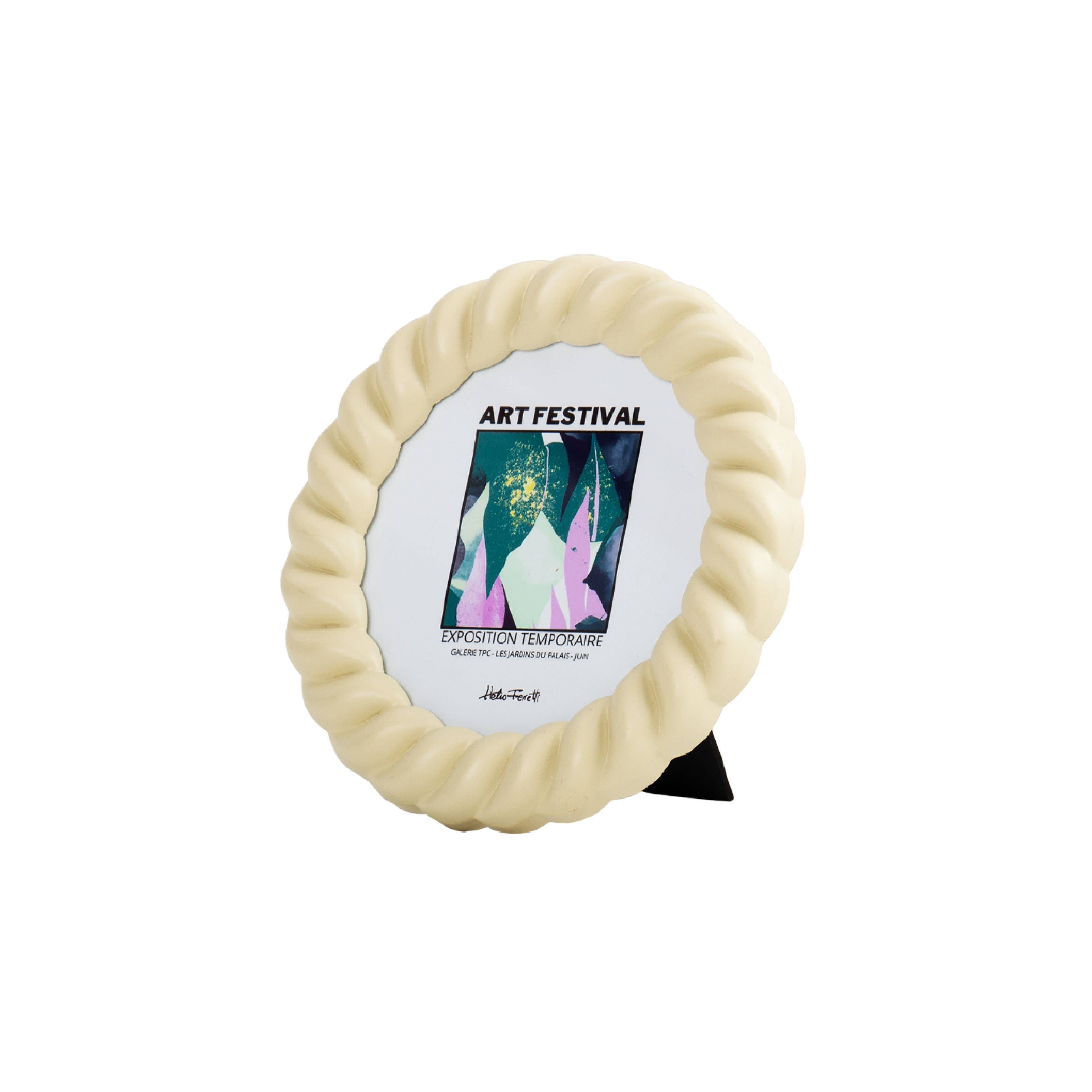Oval Braid Photo Frame - Cream
