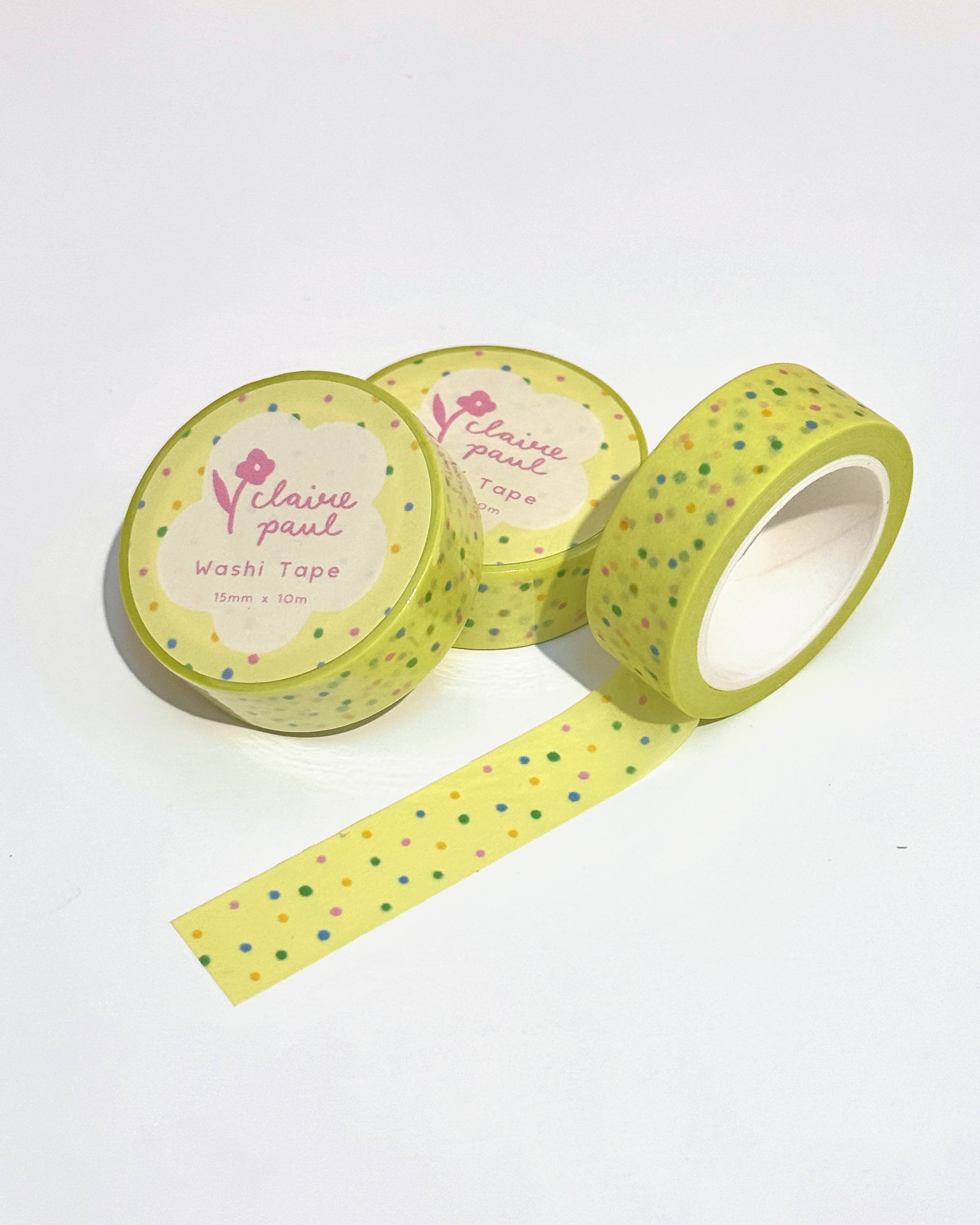 Yellow Polka Dots Washi Tape
